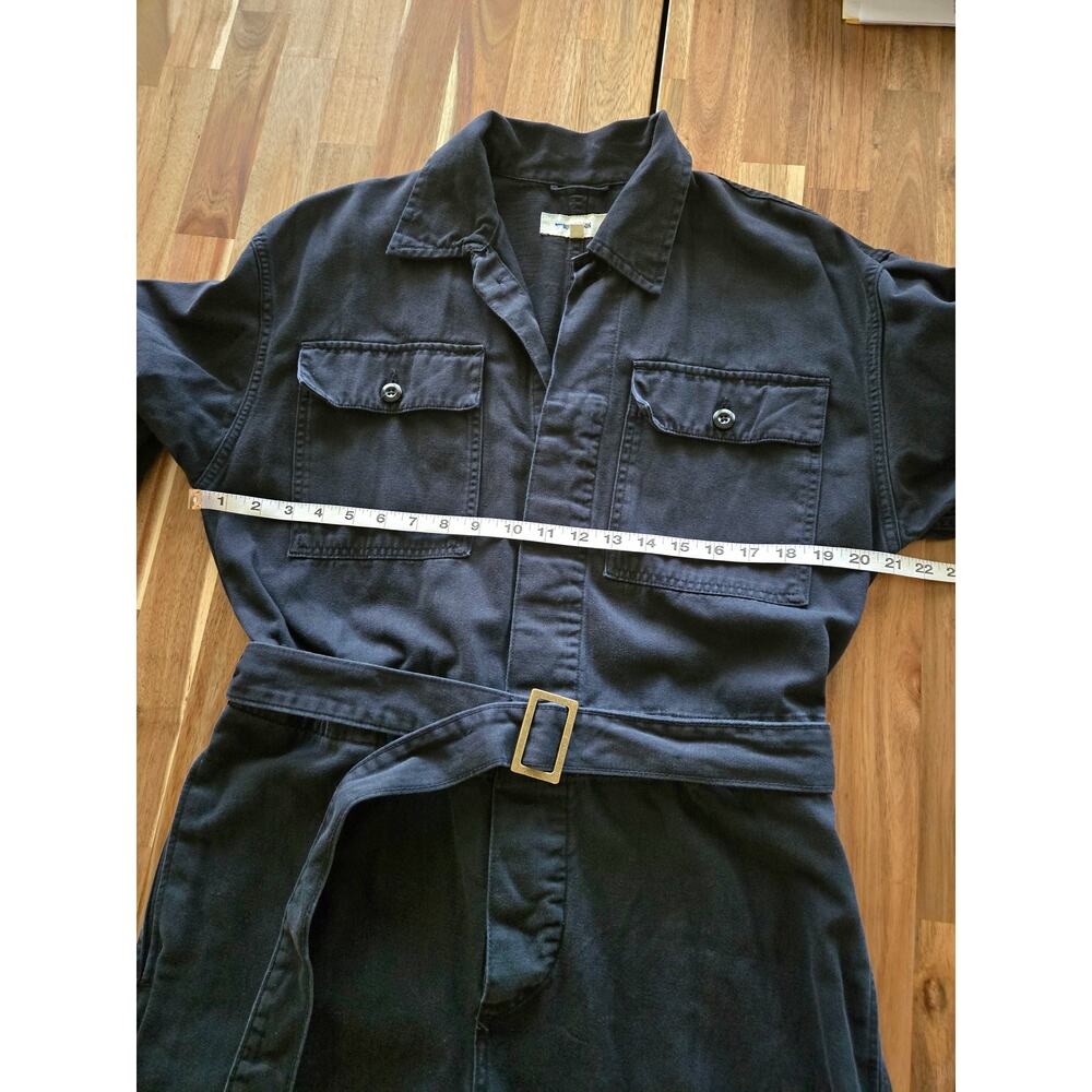 Buck Mason Baja Twill Studio Jumpsuit Medium Black Long Sleeve Cotton Utility - Picture 7 of 12